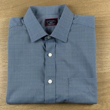 UNTUCKit Benham Slim Fit Men?s Medium M Performance S/S Blue Dot Geo Print Shirt