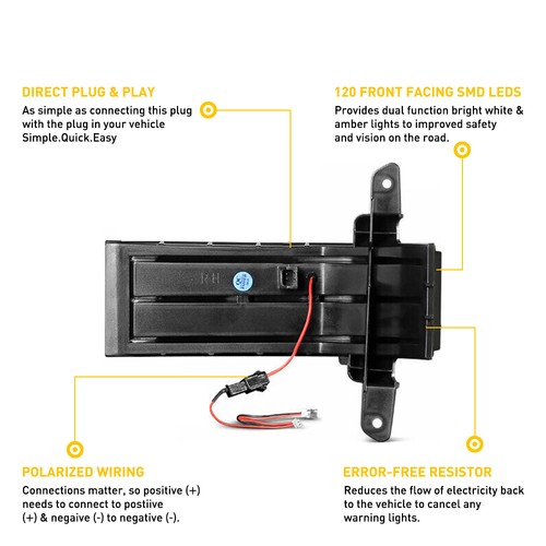 LED Switchback Mirror Side FOR Singal 14-18 Chevy Light Silverado GMC Sierra - Bild 7 von 12