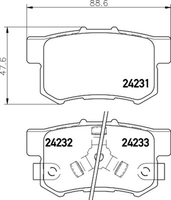 HELLA PAGID Bremsbelagsatz Scheibenbremse 8DB 355 012-061 für CR HONDA STREAM 5