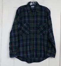 Sears Fieldmaster VTG Mens Plaid Wool Blend Button Up Shirt Retro - Size M - GUC