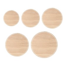 4"/6"/8"/10"/12" Dia 10Pcs Crochet Basket Bottom,Wood Color