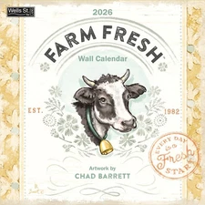 Wells Street by Lang,  Farm Fresh 2026 Wall Calendar, 12'' X 12'', 12-Month Cale