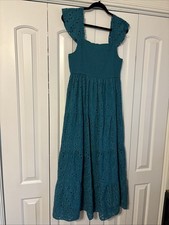 Love Stitch Women’s Size Large Sleeveless Tiered Maxi Dress Teal