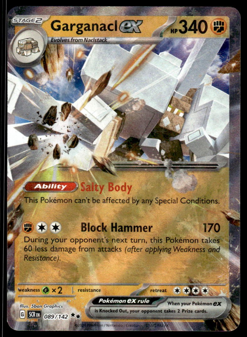 Pokemon TCG SV07: Stellar Crown #089/142 Garganacl ex NM