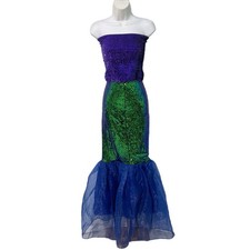 Disney Ariel Costume All Sequined Dress the Little Mermaid Adult Large 10-12