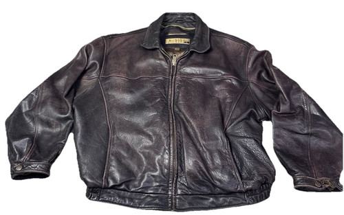 Vintage 90s Marc Andrew New York Full Grain Leather Flight Bomber Jacket XXLarge Tag - Bild 1 von 10