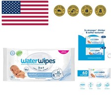 Sensitive Newborn  Baby Wipes, 3-In-1 Cleans, Cares, Protects, 99.9 Water,...