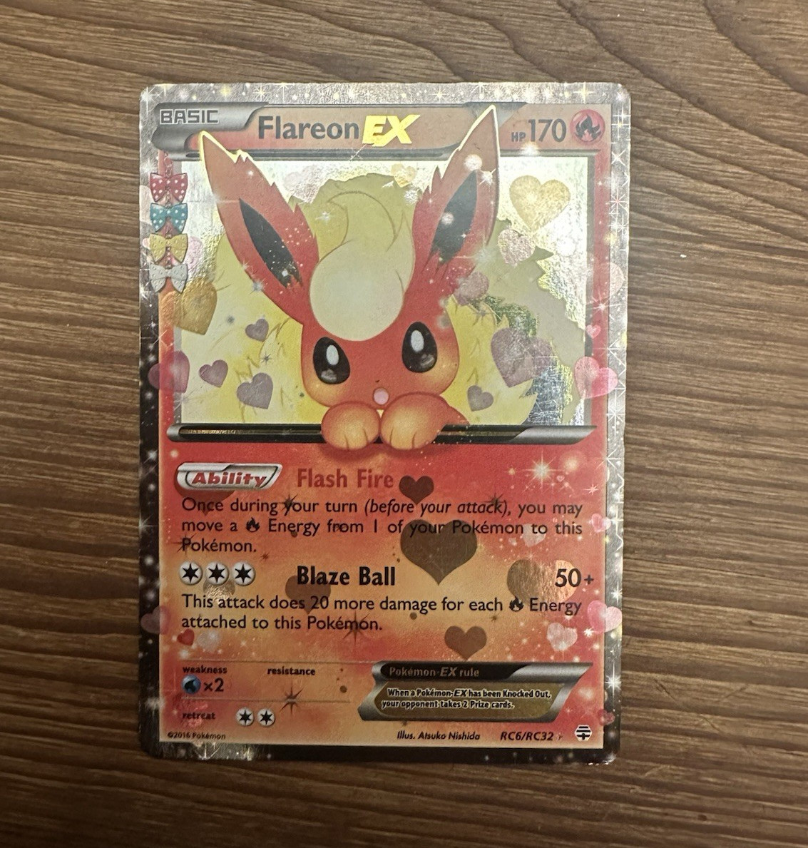 Pokemon TCG Flareon EX Holo Ultra Rare RC6/RC32 Generations RC HP 170