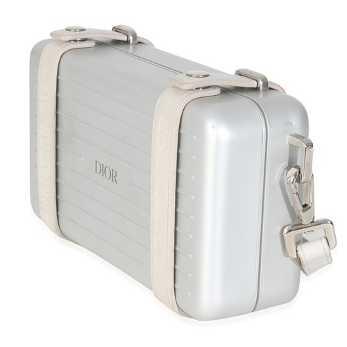 Christian Dior x RIMOWA Silver Aluminum Personal Clutch On Strap - Picture 3 of 9