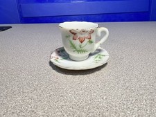 Miniature Teacup and Saucer Set Floral Pattern Made in Japan