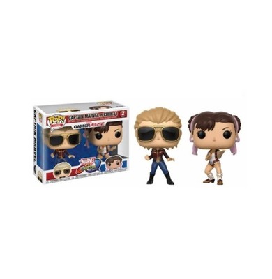 Marvel VS Capcom Figur - 2er Pack Captain Marvel VS Chun-Li Pop 10cm