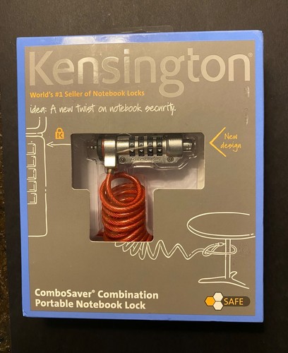 Kensington NIB ComboSaver Combination Portable Laptop Lock 3inch to 6 feet Cable - 第 1/4 張圖片