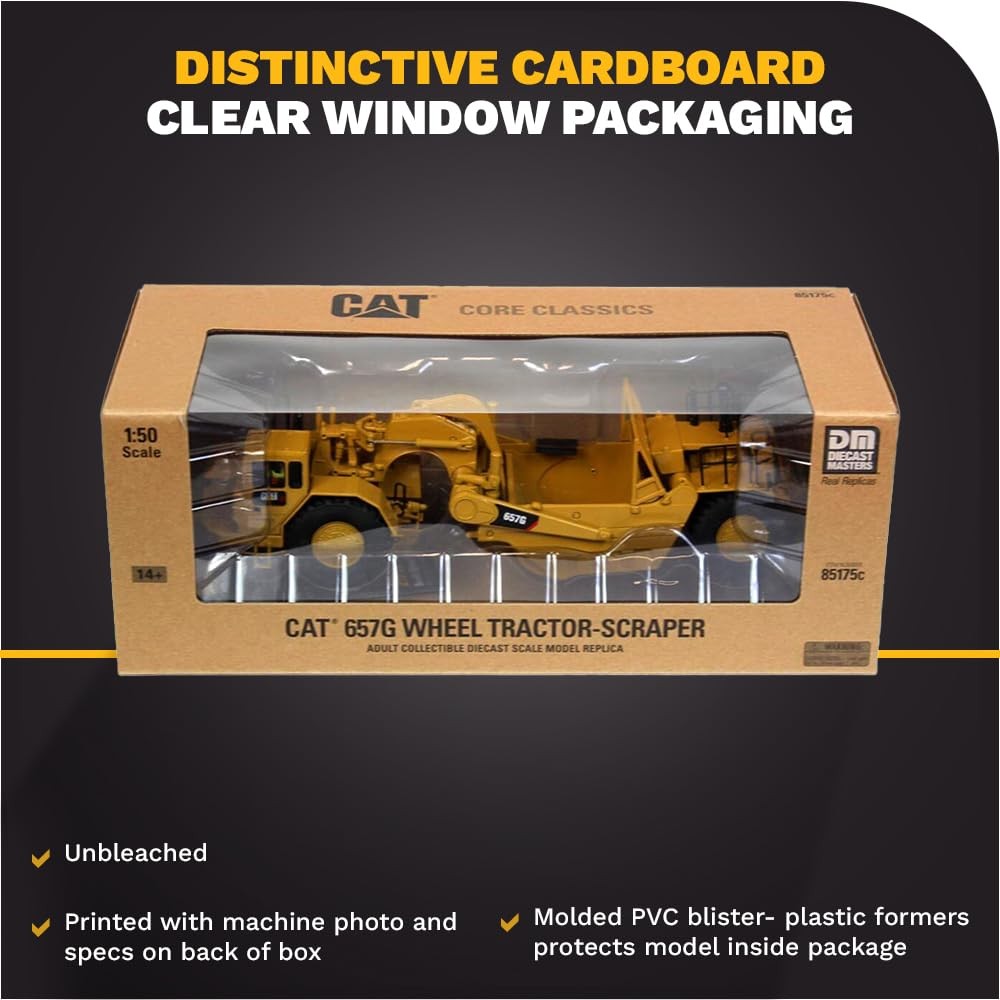 DM DIECAST MASTERS (85175C) 1:50 Cat 657G Wheel Tractor Scraper | eBay