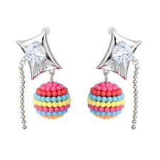 Trendy Beaded Earrings for Women Dangling Glitter Crystal Seed Bead Earrings Stu