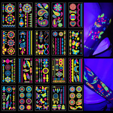 Glow in the Dark Tattoos 172 PCS   Glow in the Dark Party Supplies, Neon Body Pa