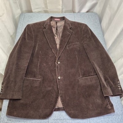Covington Corduroy Blazer Jacket Brown 44S Two Button Sport Coat Men