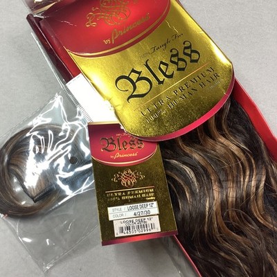 Bless by Princess Loose Deep Human Hair Extensions 12'' Color 4/27/30