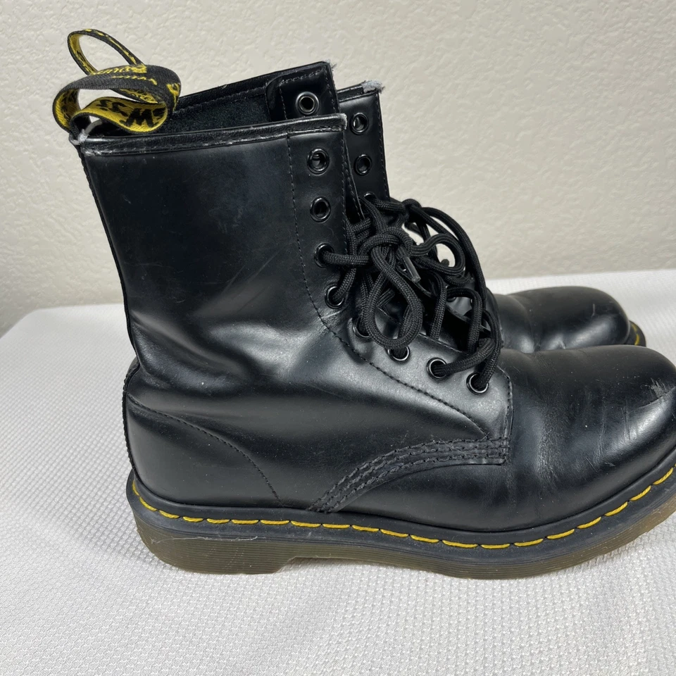 Dr. Martens 8 отверстие ботинки Doc шнурует вверх черный боевой загрузки платформе воздуха воздуха 1460W - Изображение 4 из 4