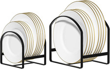 2 Pack Kitchen Plate Holder Organizer for Cabinet Space Saver Dinner Plate Stora