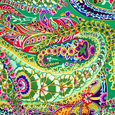 Kaffe Fassett FreeSpirit Paisley Jungle BTHY PWGP060 Green Multi HalfYard Cotton
