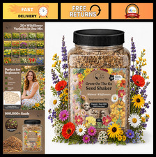 Organic Non-GMO Wildflower Seeds Mix - 21 Varieties, Annual & Perennial, 1 LB Tu 99.99 per gallon