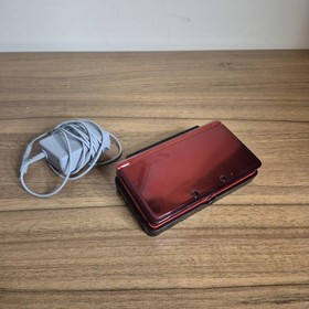 Nintendo 3DS Flame Red Console - W/ Charger/Dock/Stylus - CLEAN & TESTED