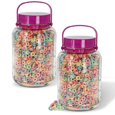 7Penn 1 Gallon Glass Jar with Airtight Lid - 2 Pack Wide Mouth Handled Jars