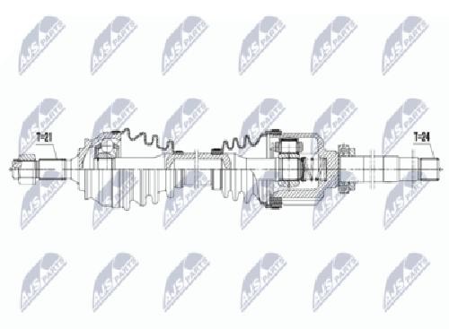 Original NTY Drive Shaft NPW-CT-057 For Citroën Peugeot