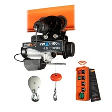 Electric Wire Rope Hoist 1/2 ton 1100 lb 110V 38 ft. w/ Power Trolley H1 Duty