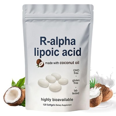 R-alpha Lipoic Acid 600mg With MCT Oil, 120 Softgels, Antioxidant Support