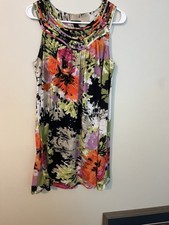 NEW DIRECTIONS PETITE WOMEN’s SZ PL PULLOVER Abstract Design DRESS Multicolored