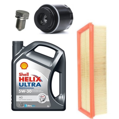 5L SHELL 5W30 & AIR OIL FILTERS SERVICE KIT FOR VW SCIROCCO 1.4 TSI 2008-17