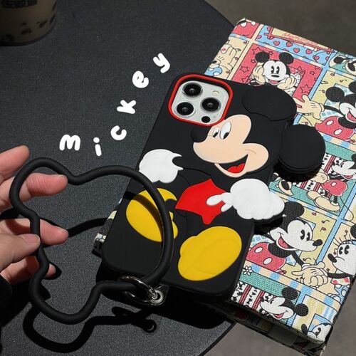 Mickey Mouse Silica Gel Soft Plus Schlüsselband Stoßfest Handyhülle für iPhone 16 Pro - Bild 2 von 13
