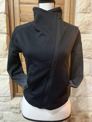 Adidas Girl's Heart Racer Crop Track Jacket SZ Small Mesh Sleeves Black NWT $55 - Imagen 2 de 7