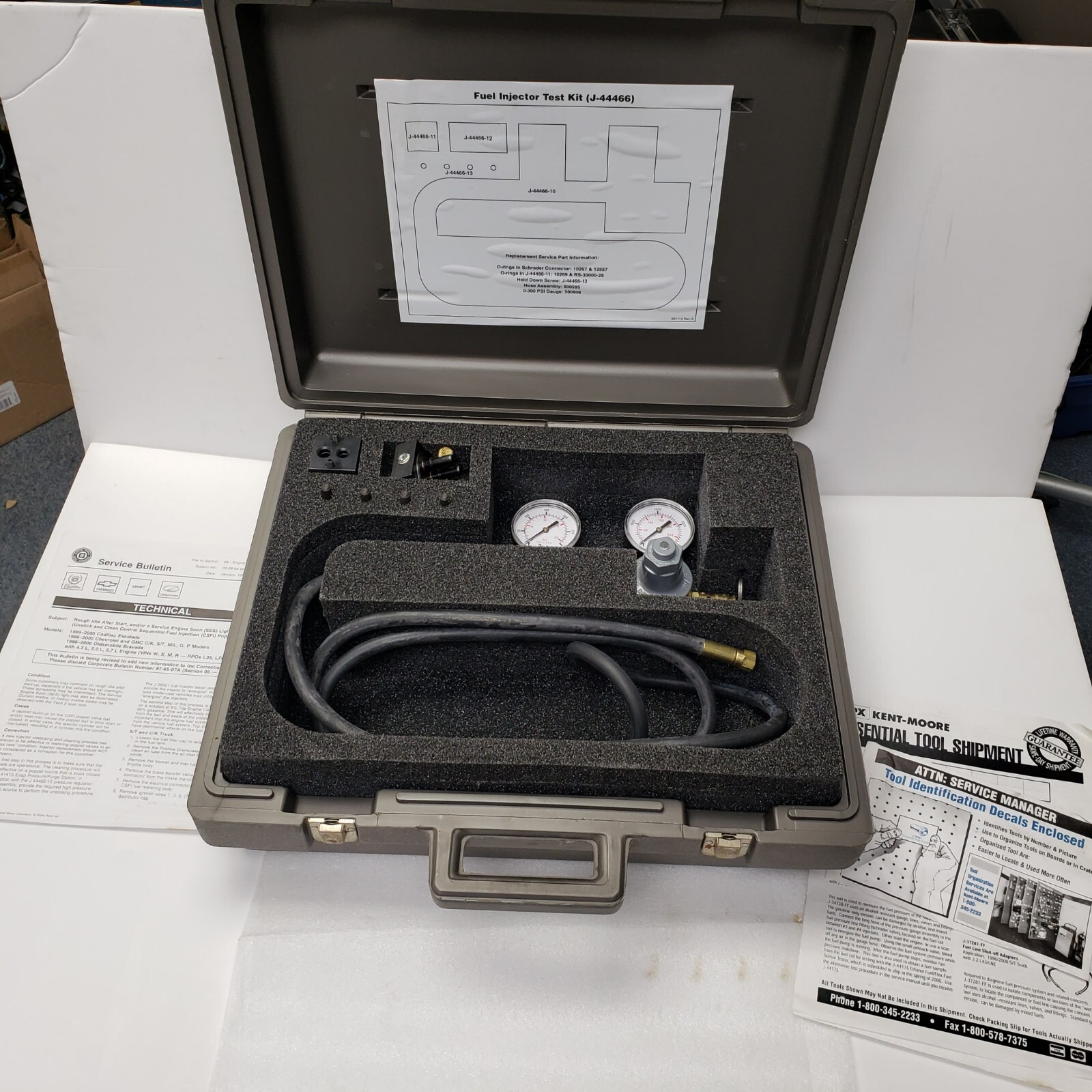 KENT MOORE J44466 FUEL LINE INJECTOR SHUTOFF ADAPTER KIT FOR USE WITH