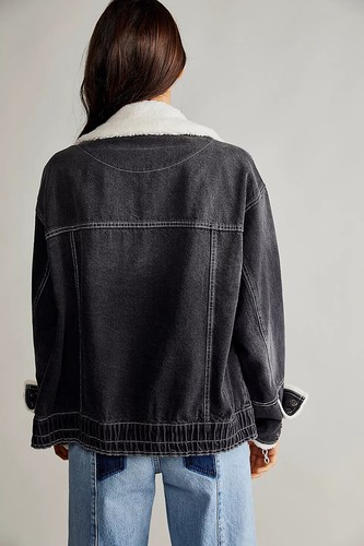 NWT FREE PEOPLE BOHO ARIEL DENIM BOMBER 