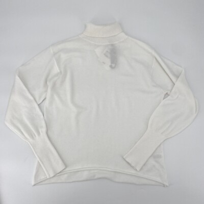 Leith Sweater Womens XS White Ivory Turtleneck Knit Classic Minimal