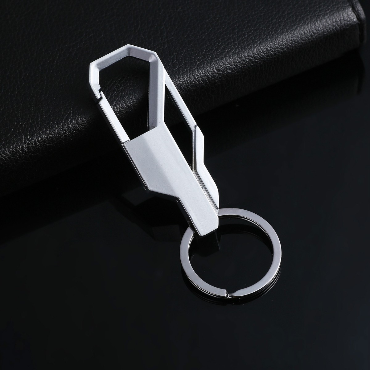 Men’s Creative Metal Silver Simple Key Chain Ring – Detachable Keyring Gift