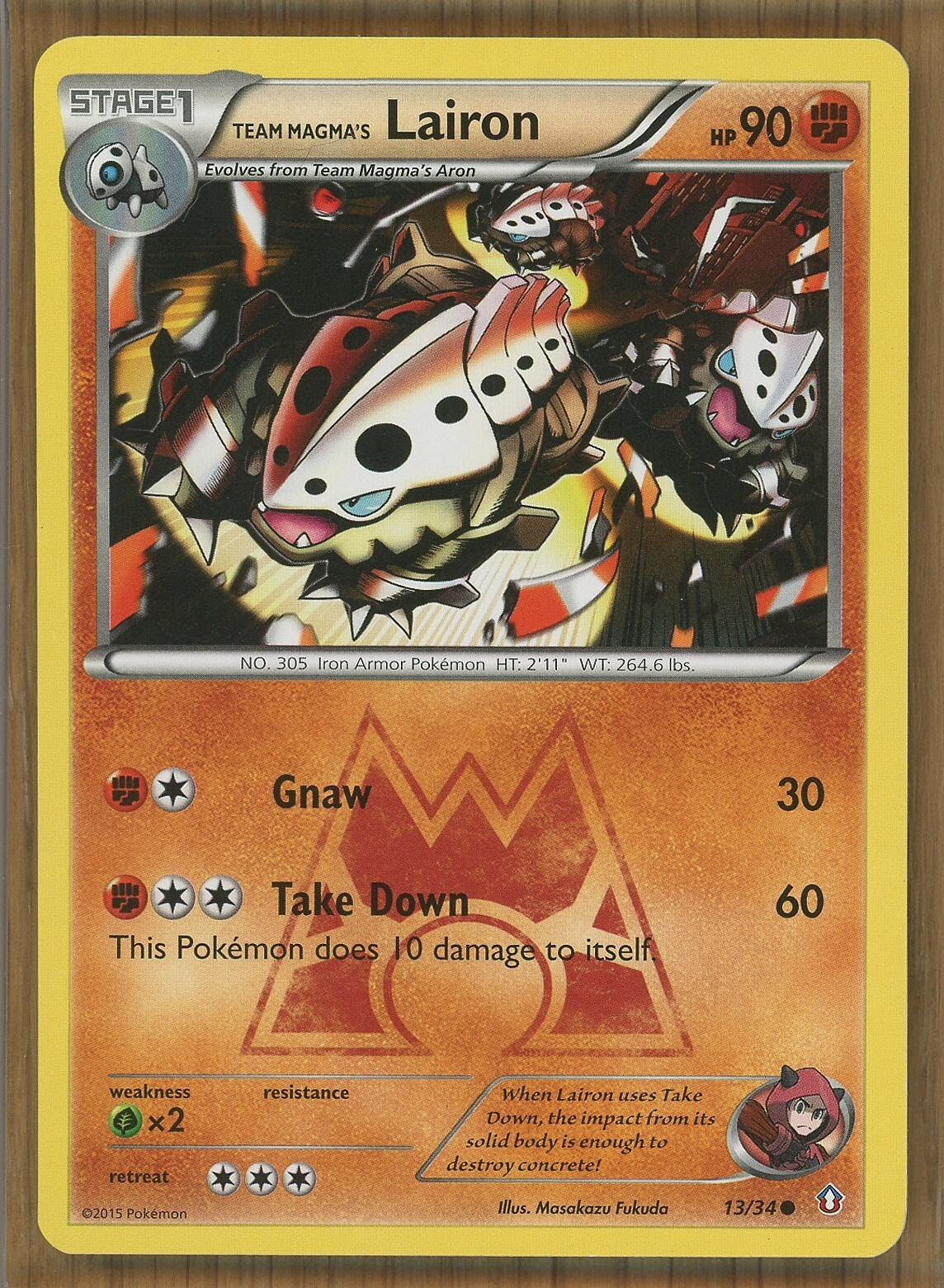 Team Magma's Lairon 13/34 ~ Double Crisis ~ Near Mint!!