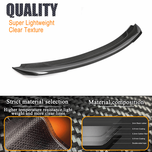 Fit For Ford Mustang Coupe 2015-2020 REAL Carbon Rear Trunk Spoiler Lid Wing - Picture 9 of 13