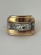 6635- Anello Anni '40 Oro Giallo Diamanti 1,20 ct