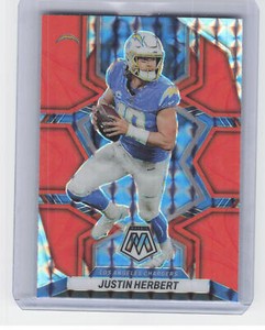 2022 Panini Mosaic #101 Justin Herbert Mosaic Reactive Orange