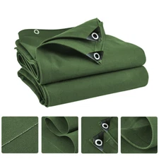 16 Oz Heavy Duty Canvas Tarps Waterproof Camping Cotton Tarpaulin Cover Tent 
