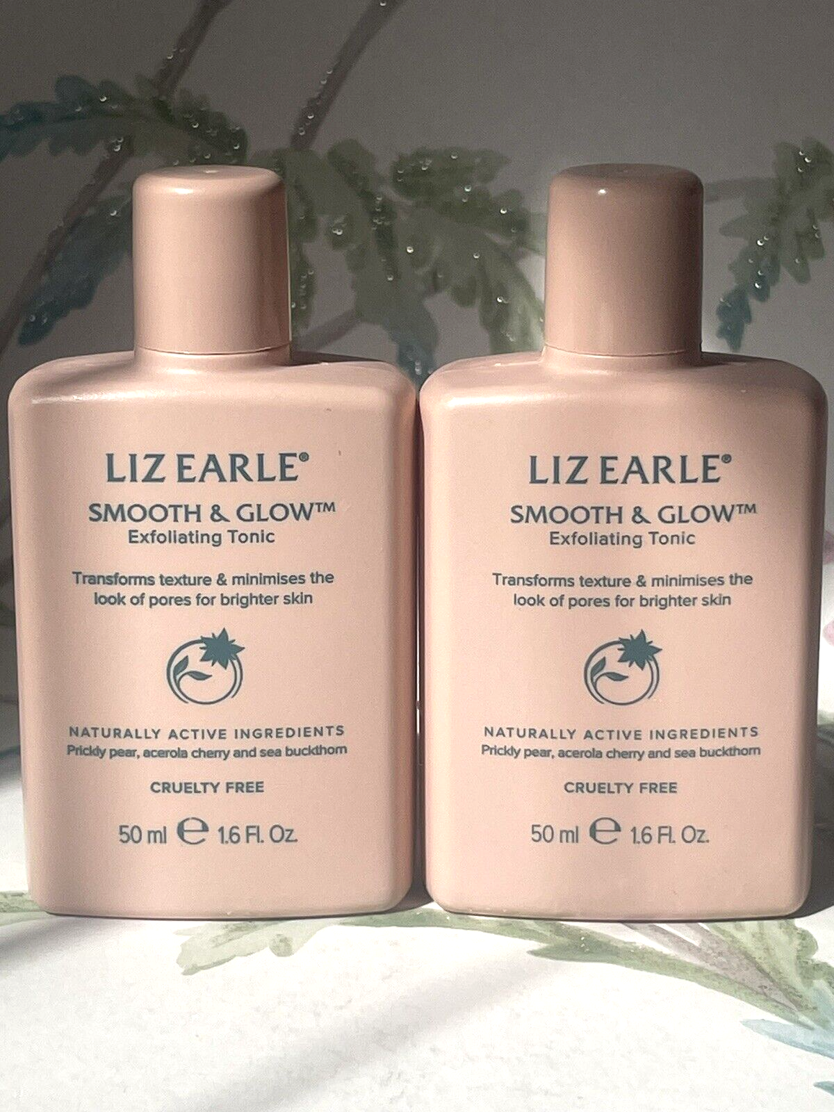 Liz Earle Smooth And Glow Exfoliating Tonic Tones Facial Toner 2 x 50ml