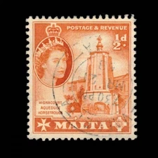 Malta, Scott 247, Aqueduct, 1956-1957, used, 108755