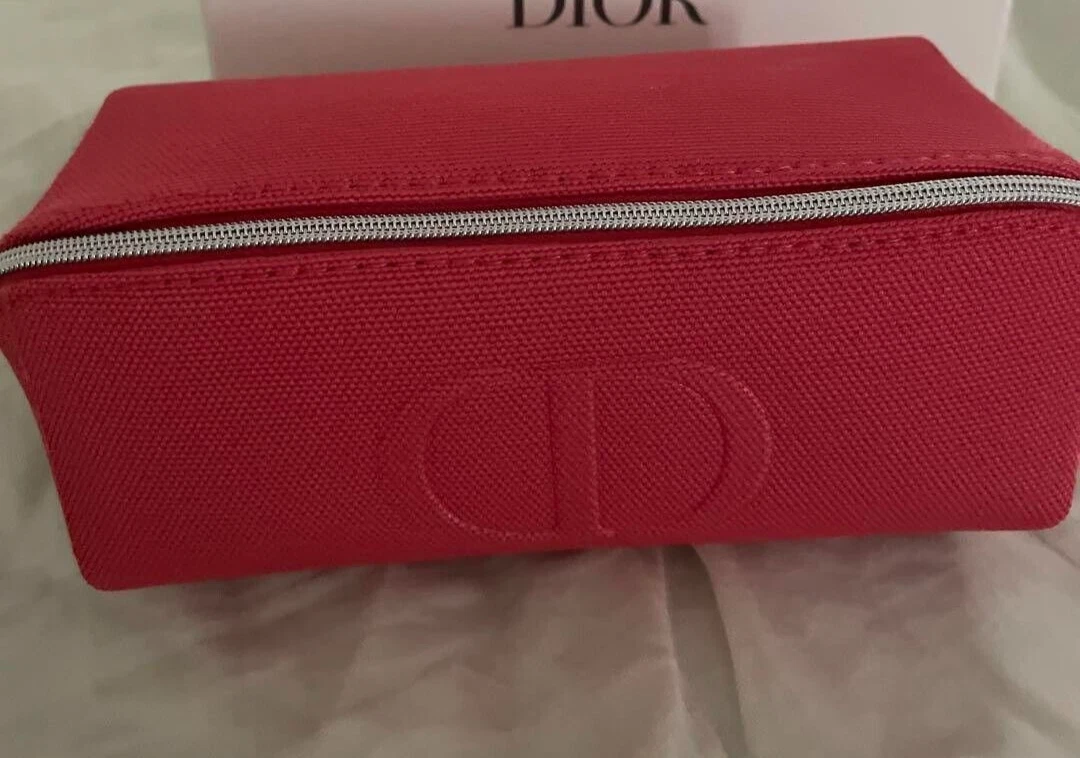 LIMITÉ JAPON Christian Dior Poch vanité ROSE logo rouge NEUF étui nouveauté
