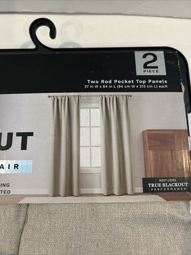 Sun Shield 100% blackout Window Panel Pair 37in W x 84in L New - Picture 2 of 4