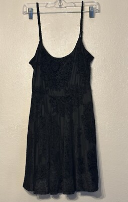 LA Hearts PacSun Paisley Print Dress Black Romance Goth Vampire Whimsygoth Small