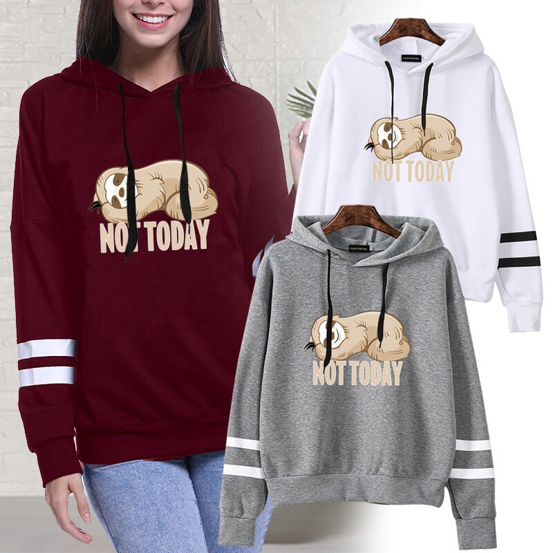 Women Teen Cute Casual Hoodies Sloth 