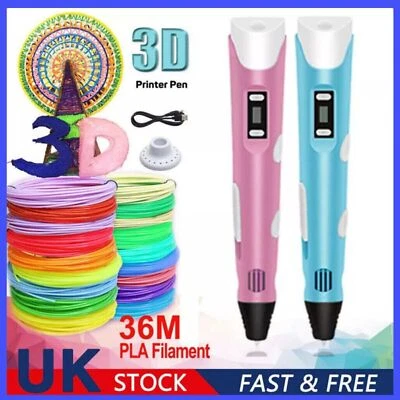 3D Printing Pen Set Doodle PLA Filament Printer Drawing 12 Colours Gift For Kids